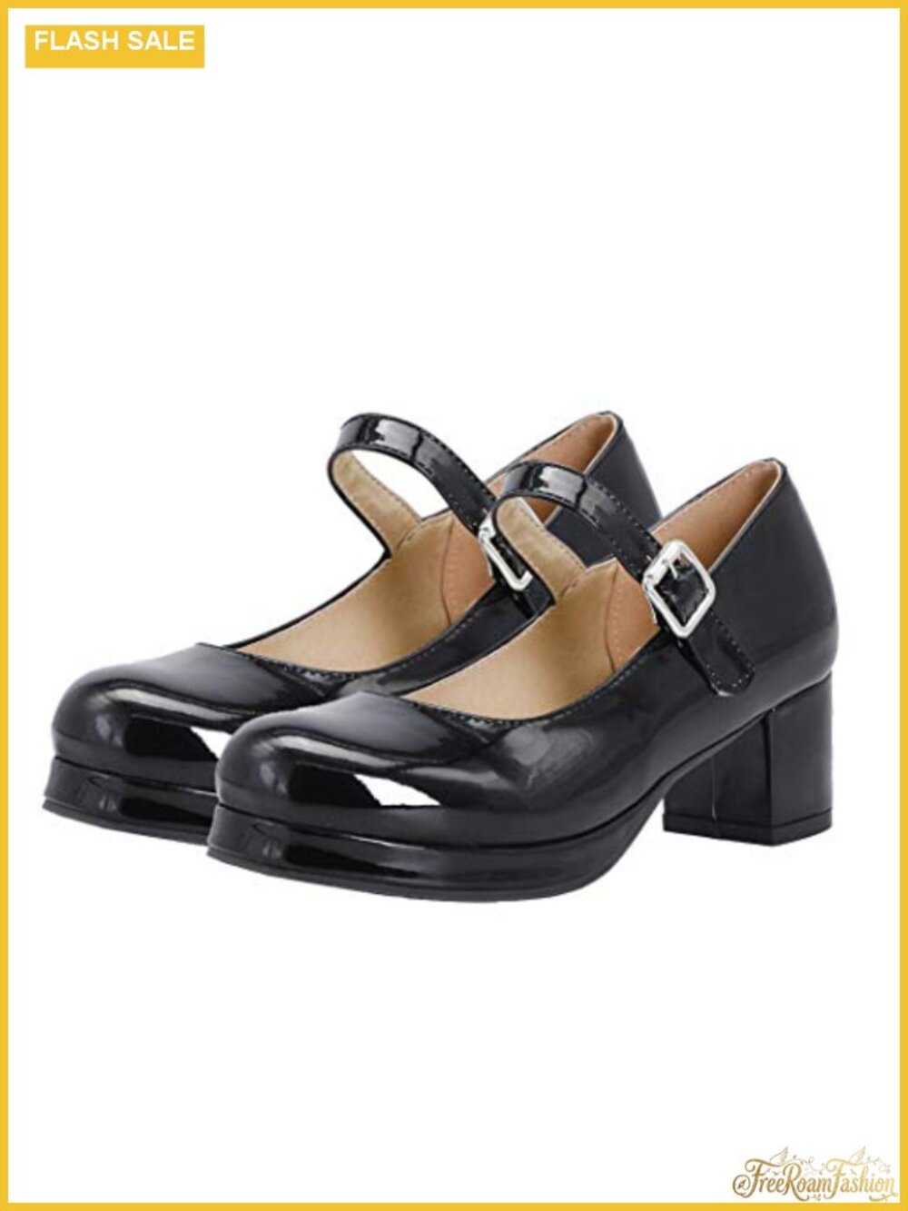 Patent Leather Mary Jane Platform Chunky Heeled Pumps Lolita Shoes
